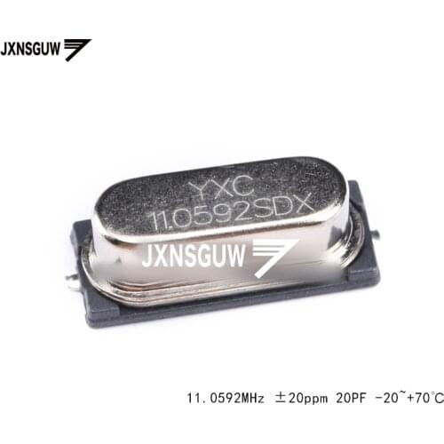 10PCS SMD passive crystal oscillator HC-49SMD 11.0592MHz 20ppm 20PF X49SM110592MSD2SC