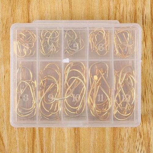 100pcs/Box Sharpened Ultrapoint Fishing/Carp/Fish/Treble/Circle/Catfish Hooks Set 10 Mixed Sizes 3#-12# Fishhook Fishing Tackle