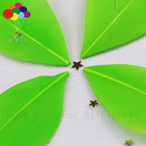 100PCS natural goose feather 5-9 cm fruit dyed green DIY decoration craft home decoration earrings jewelry clothing accessories