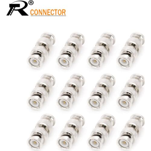 12/50/100pcs BNC Plug Male to Male Straight Coaxial Coupler Adapter Connector for CCTV Security Camera System Video