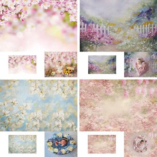 Avezano Newborn Pink Floral Photography Background Flower Baby Shower Birthday Portrait Backdrop Photo Studio Photocall Props