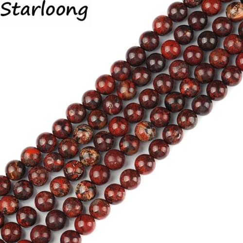4-12mm New Natural Stone Beads Round Gorgeous Imported Flower Red Loose Strand Beads For Diy Jewelry Making Necklace Bracelet