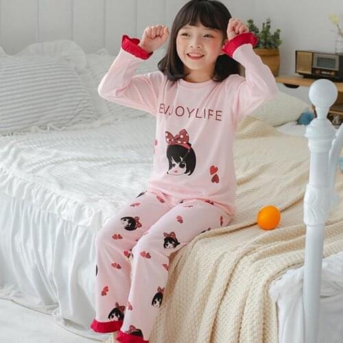 Kids Pajamas Kids Set Childrens Top+Pants Pyjamas Clothing Sets Girls Boys Pijamas Cartoon Pyjamas Teenage Sleepwear 3-18Year