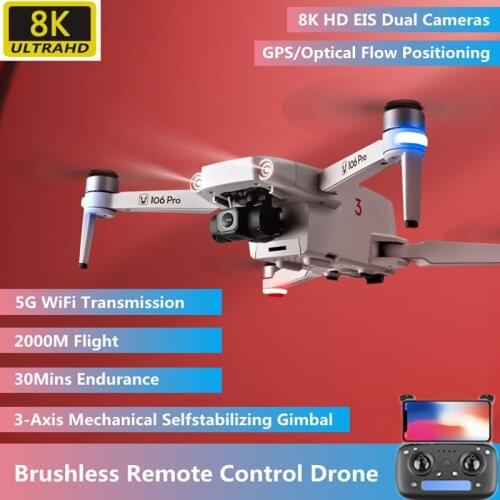 Intelligent GPS Follow Me Brushless RC Drone 8K ESC Dual Camera EIS 5G WiFi FPV 3-Axis Gimbal Foldable Arm Quadcopter Model Gift