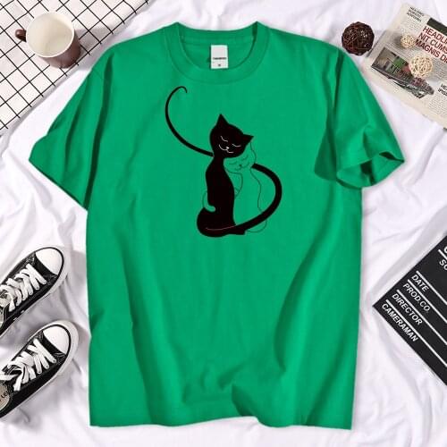 Men Printing Cat Pet Funny Animal Spring Summer 90s gentlemen Style Fashion Clothes Print Tee Top Tshirt male Graphic T-shirt