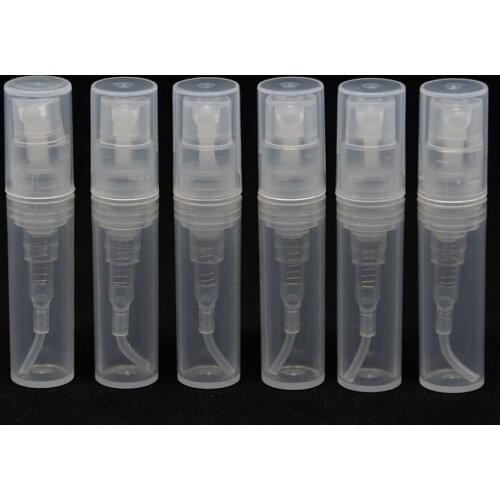 Hot Sale (100 Pieces/Batch) 2Ml Transparent Small Plastic Perfume Spray Empty Bottle Cosmetic Container Sample Trial Bottle