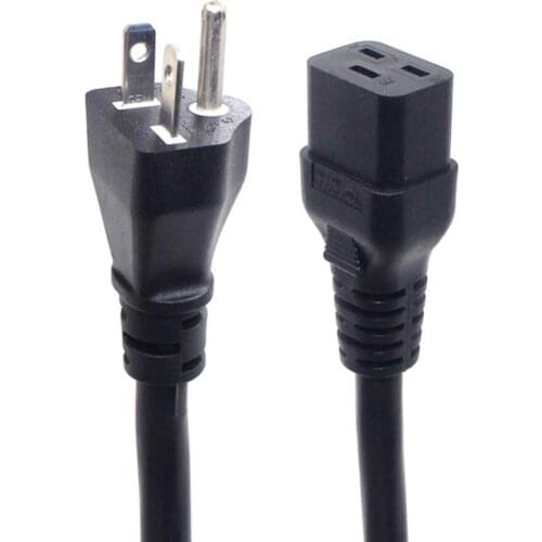US NEMA 6-20P to IEC C19 SJT Power Cord 20A 125V American Heavy-duty Computer Extension Cable 12AWG Power Line 1.8m(6ft)