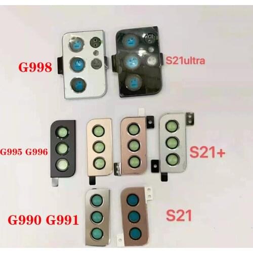 Back Rear Camera Lens Glass Cover Ring with Adhesive Glue for Samsung Galaxy S21 S21+ S21 Ultra G991 G996 G998