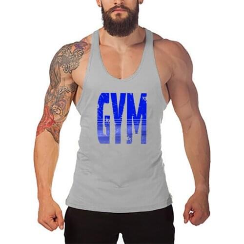 New Gym Fitness Brand Fashion Cotton Sleeveless Shirts Tank Top Men Fitness Sport Shirt Mens Singlets Bodybuilding Workout Vest