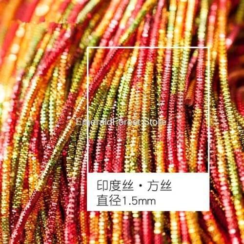 India Silk Hand Embroidery Diy Metal Material,Spring copper wire Brooch cloth with micro-clad square wire accessories