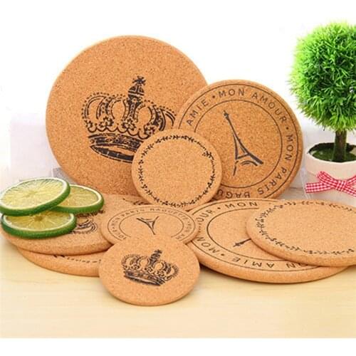 Multipurpose Heat Resistant Pad Wood Round Shape Cork Coaster Tea Drink Wine Coffee Cup Saucepan Mat Pad Table Decor
