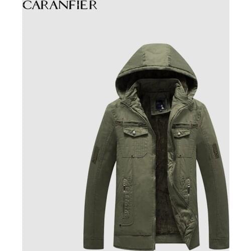CARANFIER 2018 New Autumnal Mens Jacket Short Casual Coat Overcoat Hooded Man Jackets High Quality Fabric Mens Cotton XL-5XL
