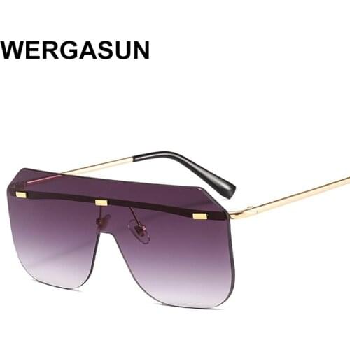 WERGASUN 2020 New Square Sunglasses Women Trending One Piece Eyewear Rectangle Shades Sun Glasses For Men gafas de sol mujer