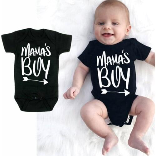 New Summer Newborn Baby Boys Girls Casual Short Sleeve Letter Print Romper Jumpsuit Baby Clothes Black Onesie Drop Ship