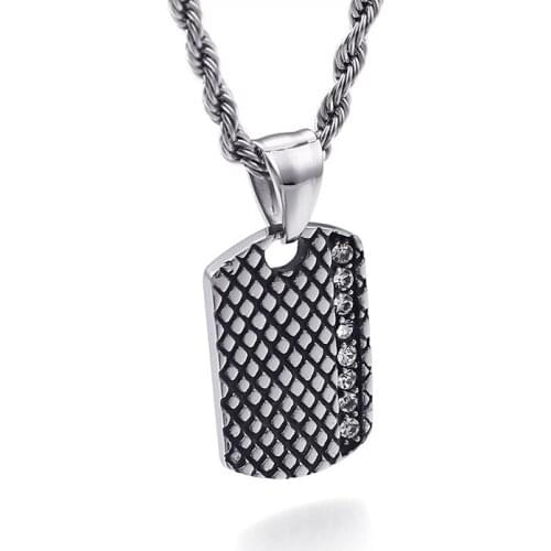 New retro jewelry European and American military brand titanium steel mens pendant items trend mens
