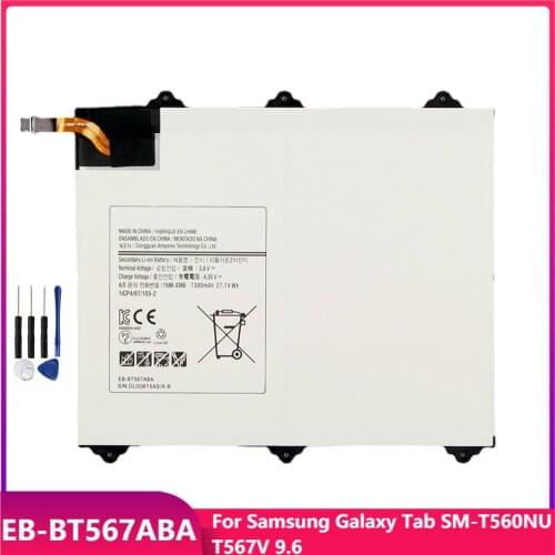Original Tablet Battery EB-BT567ABA For Samsung Galaxy Tab SM-T560NU T567V 9.6 Replacement Rechargeable Batteries 7300mAh