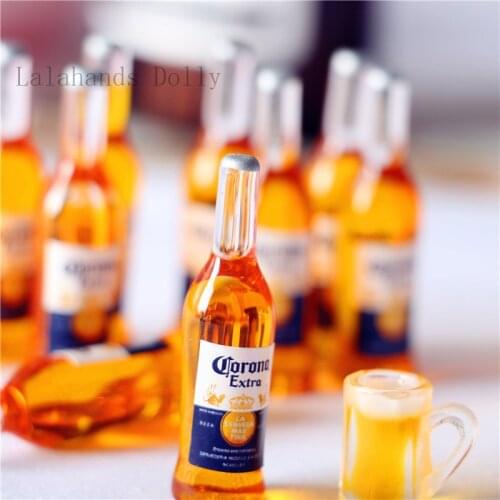 Sale 5Pcs/set Stereo Beer Bottle Mini Corona Miniatures Food Play with Shooting Props Dollhouse DIY Accessories