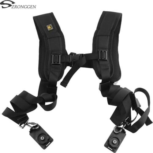 2017 New Black Professional Quick Rapid Double Dual Shoulder Sling Belt Carry Speed Strap for Camera D3100 D3200 60D 5D2 5D3 5D