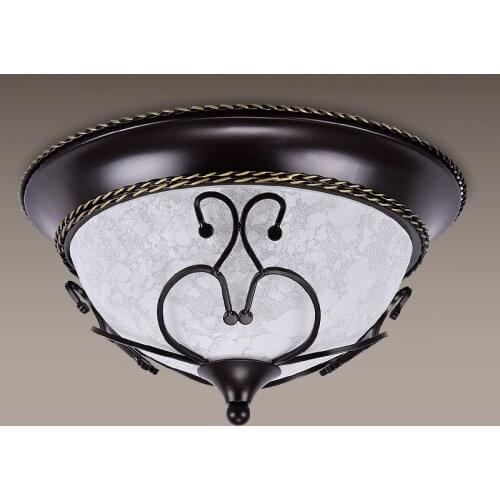 Bedroom lamp pastoral lace iron modern simple ceiling lights European dome light foyer restaurant lights ceiling lamp LO71815
