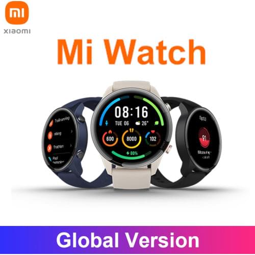 Global Version Xiaomi Mi Watch GPS GLONASS Blood Oxygen Bluetooth 5.0 Heart Rate Monitor 5ATM Waterproof Mi Sport Smartwatch