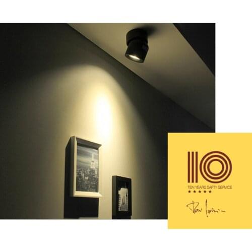 YRANK 6PCS Dimmable 10W 15W COB LED Spotlight Adjustable Rotatable Surface Mounted LED Downlights for Home Commercial Lighting