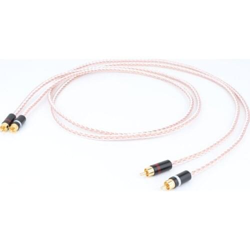 1 Pair hi-end 4TC OCC+ silver plated RCA interconnect cord hifi audio RCA to RCA extension cable RCA male to male cable