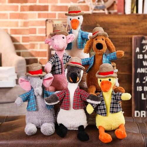 1PC 35-80CM Small Duck Plush Elephant Doll Toy Rabbit Cute Stuffed Dog Baby Accompany Penguin Doll Xmas Gifts Birthday Gifts