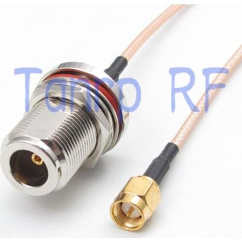1PCS RG316 extension cable 3feet N female nut bulkhead to SMA male plug RF adapter connector 1M Pigtail coaxial jumper cable