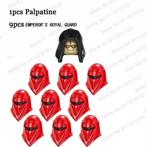 10pcs Dark Force DARTH SIDIOUS EMPEROR PALPATINE With ROYAL GUARD Assemble Building Blocks Bricks Star Action Figure Wars Toys