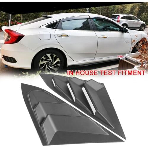 For 2016-2020 Honda Civic Sedan Rear Quarter Panel Side Window Louvers Vent 2pcs