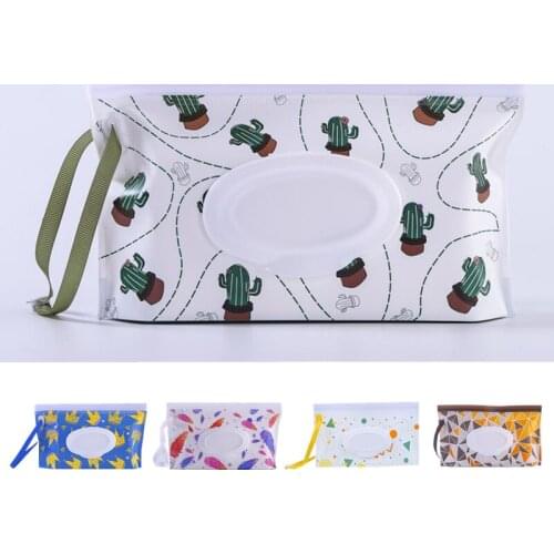24*14CM Baby Care Wet Wipe Box Eco-Friendly Wet Tissue Case Cleaning Wipes Extraction Tissue Portable EVA Snap Strap Wipes Bag