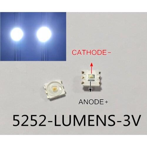 300PCS FOR Original LUMENS LED 5252 Light Beads Cool white High Power 0.3W 3V For LED LCD TV Backlight Applicatio