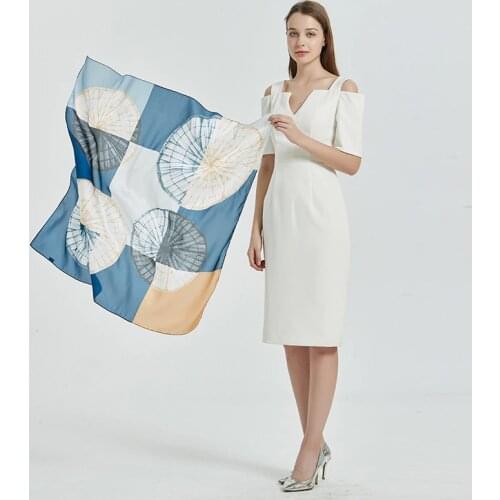 90*90cm TOP Silk superior quality Scarves Women Foulard Square Hijab Scarf Ladies Shawl wrap muffler pareo female hijab poncho