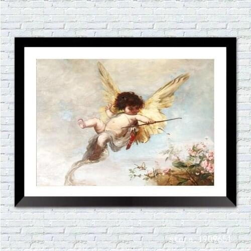 No frame classical figures angels cupid love canvas printings oil painting printed on cotton home wall art decoration picture