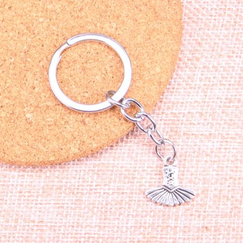 New Arrival ballet dress tutu ballerina Charm Pendant Keychain Key Ring Chain Accessories Jewelry Making For Gifts
