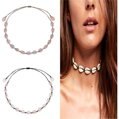 Cxwind Summer Beach Shell Choker Necklace Bohemian Natural Seashell Necklaces Jewelry for Women Girls Birthday Gift collares