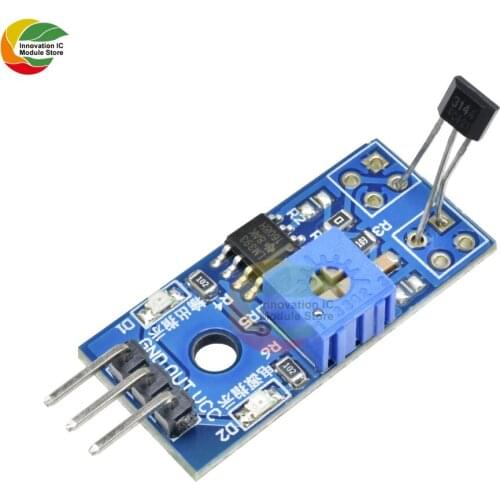 5V 3.3V LM393 Hall Sensing Probe Hall Switch Sensor Module Motor Speed Test PCB Board Module For Arduino Magnetic Detect Car