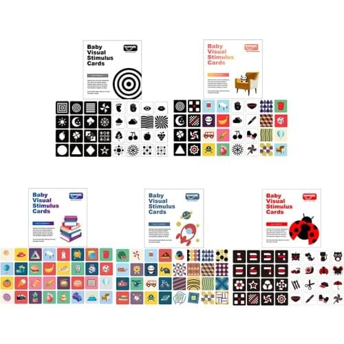 Baby Visual Stimulation Cards Early Education High Contrast Book Black White Colorful Flash Cards Developmental Toys Gifts