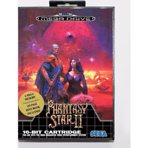 Phantasy Star II Game Cartridge 16 bit MD Game Card With Retail Box For Sega Mega Drive For Genesis