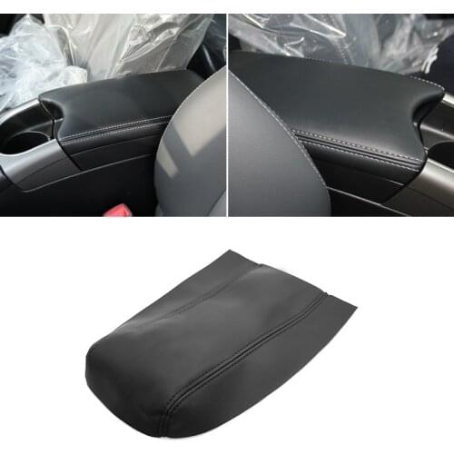 Center Armrest Leather Cover For Toyota Prius 2010 2011 2012 2013 2014 2015 Car Central Armrest Box Skin Cover Sticker Trim