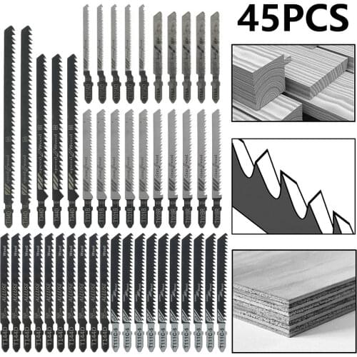 45 Pcs Jig Saw Blade Jigsaw Blades Set Metal Wood Assorted Saw Blades Woodworking Tools Cutting DIY Power Tool Saw Blade