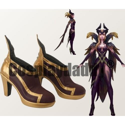 LOL The Deceiver Matron of the Black Rose Coven LeBlanc Ver. Skin Cosplay Game Shoes Boots S008