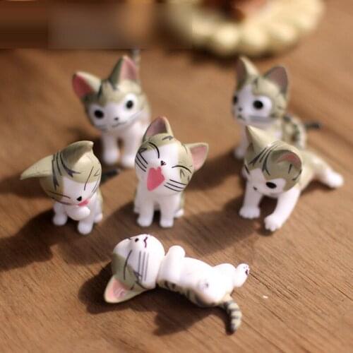 1pcs Cheese Cat Miniature Figurines Toys Cute Lovely Model Kids Toys 4cm PVC Japanese Anime Children Figure World