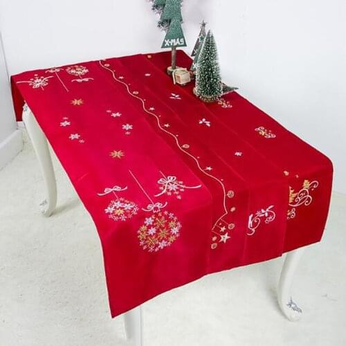 2020 New Red Christmas Tablecloth Home Christmas Decor Table Runner Happy New Year Merry Christmas Decoration