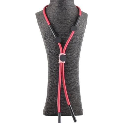 New Aluminum Sheet Pendnat Necklaces For Women Necklace Long Red Rubber Rope Chains Simple Long Necklaces Festival Gifts