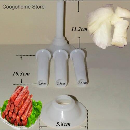 Shell for Sausage + 4pc/Set Meat Grinder Filling Nozzle for Grinders Sausage Casing Hot Dog Casing for Sausage Maker Meat Tools