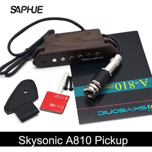 Skysonic Passive Acoustic Guitar Sound hole Pickup Humbucker A-810 Clear Sound with Tone and Volume Control Natural wood finish
