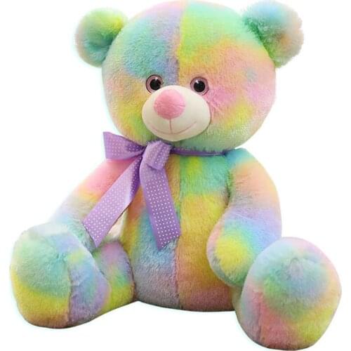 45-60cm Super Cute Teddy Bear Stuffed Plush Toy for Girls Gift Soft Colorful Bear Dolls for Valentine Christmas Colorful Teddy
