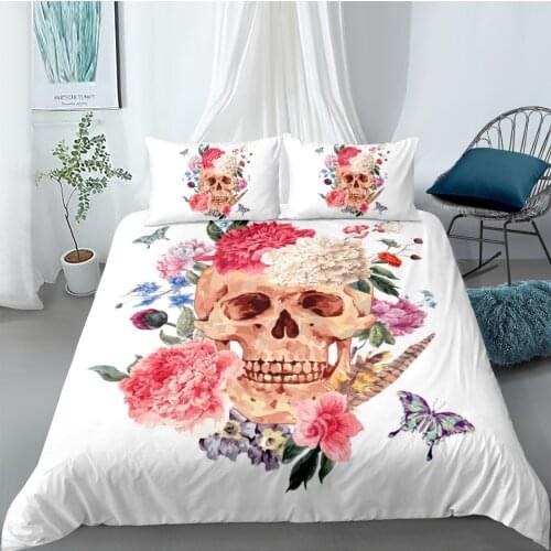 3D Design Duvet Cover Sets Bedding Sets Quilt Covers Pillow Cases Full Twin Single Double Size Flower Skull Custom Bed Linens