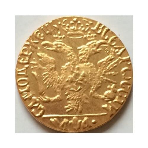 24K gold-plated 1701 russian coins copy